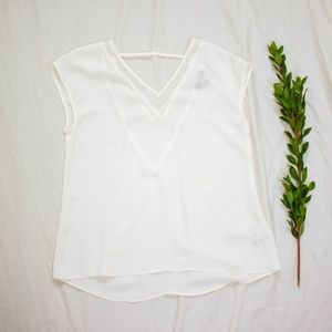 Express Tops - Express White V-neck Sheer Cap Sleeve Top M17 Express Tops - Express White V-neck Sheer Cap Sleeve Top M17
